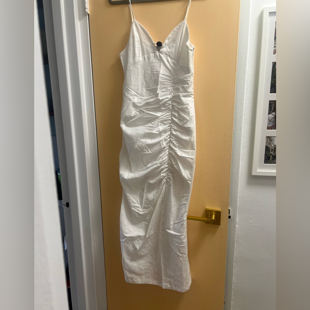 NWOT Midi white linen dress XS Zara